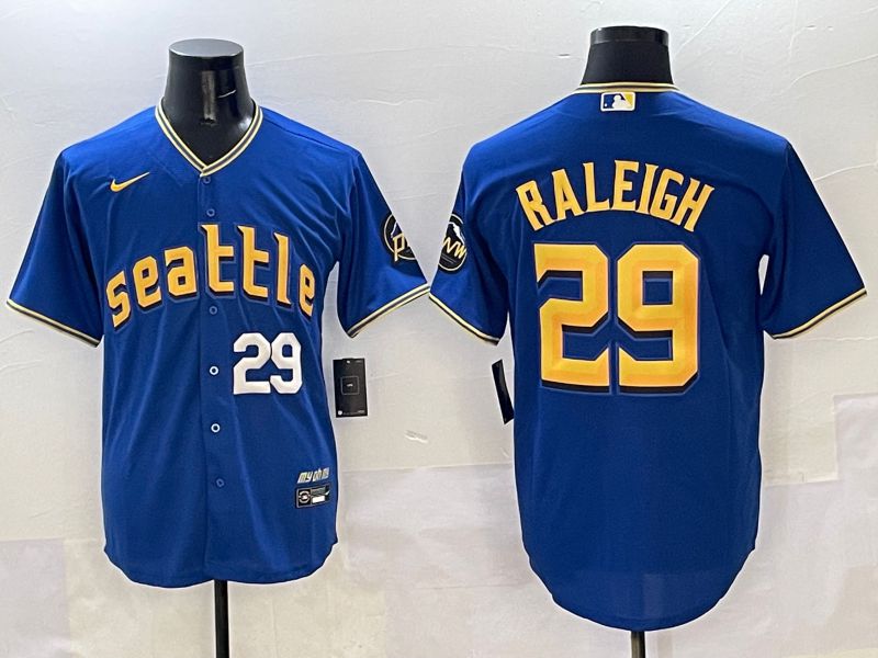 Men Seattle Mariners #29 Raleigh Blue City Edition 2025 Nike MLB Jersey style 4->seattle mariners->MLB Jersey